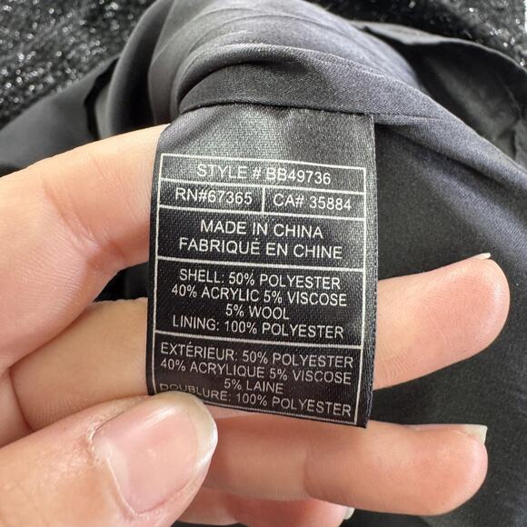 BB Dakota Skirt Womens 4 Black Textured Bouclé Mini Wool Blend Lined Classic - Picture 4 of 7
